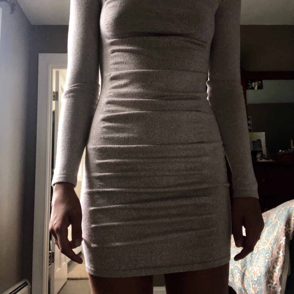 Beige, Sparkly formal bodycon dress